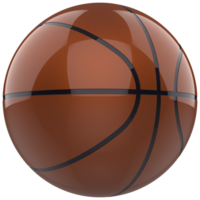 basquetebol metálico bola isolado em fundo. 3d Renderização - ilustração png