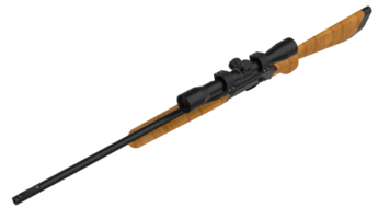 Hunting rifle isolated on background. 3d rendering - illustration png