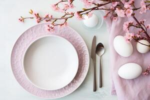 AI generated Tablescaping Delight Creating a Floral Pastel Haven for Easter Gatherings photo