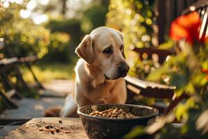 ai generado gastrónomo canino sabroso momentos en un perros comida experiencia foto