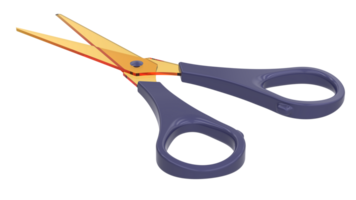 Scissors isolated on background. 3d rendering - illustration png