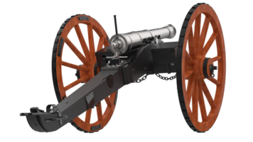 Old artillery cannon isolated on background. 3d rendering - illustration png