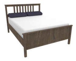 modern Bett isoliert auf Hintergrund. 3d Rendern - - Illustration png