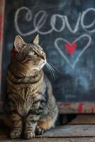 AI generated Cuddly Companions Cats Embracing Valentine's Affection photo