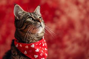 AI generated Feline Valentines Sweet Moments of Love photo