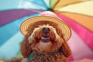 AI generated Sands of Joy Happy Pets frolicking on the Beach photo