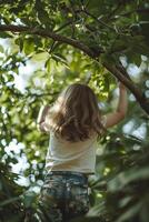 AI generated Nature's Playground Kids Embracing Green Fun and Activities photo