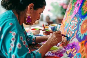 ai generado de inspiración folklórica resplandor abrazando mexicano belleza tradiciones foto