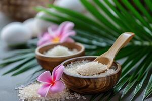 AI generated Tropical Infusion Herbal Spa Delights with Exotic Ingredients photo