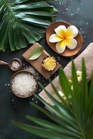 AI generated Tropical Infusion Herbal Spa Delights with Exotic Ingredients photo