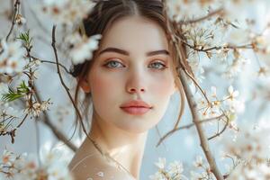 AI generated Spring Renewal Embrace Beauty in our Seasonal Sale with this Lovely Woman photo