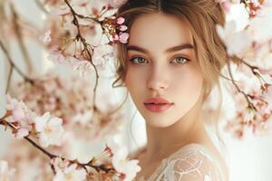 AI generated Spring Renewal Embrace Beauty in our Seasonal Sale with this Lovely Woman photo