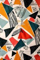 AI generated Maximalist Geometry A Kaleidoscope of Abstract Designs on Textiles photo