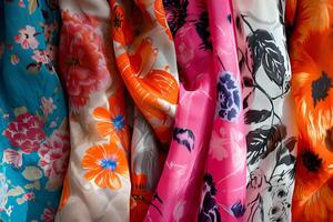 AI generated Maximalist Blooms Vibrant Floral Patterns Transforming Fabrics photo