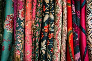AI generated Maximalist Nostalgia Vintage Fabrics Revived with Bold Designs photo