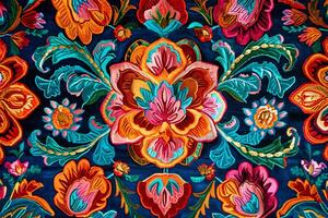 AI generated Free-Spirited Chic Embracing Maximalist Bohemian Textile Patterns photo