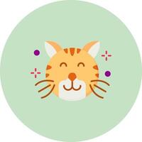 Happy Flat Circle Icon vector