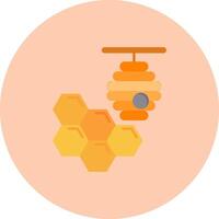 Honeycomb Flat Circle Icon vector