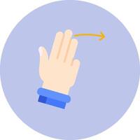 Three Fingers Right Flat Circle Icon vector