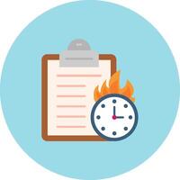 Deadline Flat Circle Icon vector