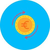 euro plano circulo icono vector