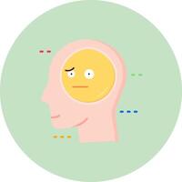 Expressionless Flat Circle Icon vector