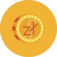 Zloty Flat Circle Icon vector