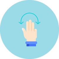 Three Fingers Rotate Flat Circle Icon vector