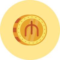 Manat Flat Circle Icon vector