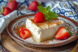 ai generado dulce tradicion auténtico tres leches pastel, un mexicano postre deleite foto