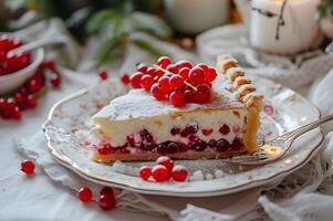 AI generated Culinary Heritage Elegant Folk Presentation of Traditional Russian Dessert photo