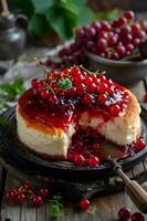 AI generated Culinary Heritage Elegant Folk Presentation of Traditional Russian Dessert photo