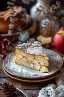 AI generated Culinary Heritage Elegant Folk Presentation of Traditional Russian Dessert photo