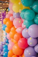 AI generated Rainbow colored balloon photo