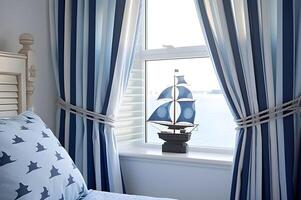 AI generated Nautical Whimsy Beautiful Child Room with a Touch of Pirate Charm photo