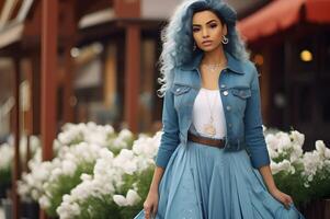 AI generated Oriental Opulence Elegant Muslim Fashion with a Trendy Twist photo