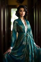 AI generated Oriental Opulence Elegant Muslim Fashion with a Trendy Twist photo