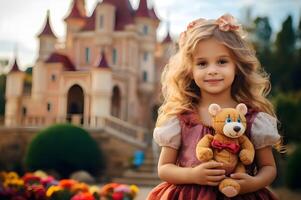 ai generado encantador inocencia linda imágenes de un pequeño princesa foto