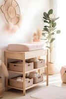 AI generated Nurturing Elegance A Boho Baby Nursery in Cozy Muted Tones photo