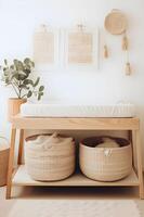 AI generated Nurturing Elegance A Boho Baby Nursery in Cozy Muted Tones photo