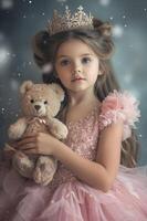 AI generated Pink Delight Adorable Imagery of a Cute Little Girl photo