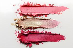 AI generated Pink and Gold Glam Sparkling Beauty in Fresh Makeup Banner photo