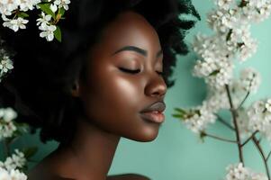 AI generated Fresh Green Beauty Spring Banner Elegance for Every Woman photo