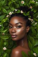 AI generated Fresh Green Beauty Spring Banner Elegance for Every Woman photo