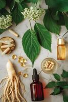 AI generated Rejuvenate with Elegance Ginseng's Promotional Banner for Wellness photo