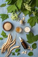 AI generated Rejuvenate with Elegance Ginseng's Promotional Banner for Wellness photo