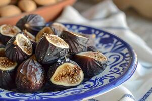AI generated Tempting Treats Spanish-Inspired Chocolate-Covered Figs with Almonds photo
