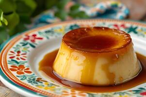 AI generated Cheesecake Harmony Indulge in the Richness of Spanish Flan de Queso photo