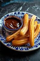 AI generated Churro Bliss Traditional Treats with Spanish Folk Flavor photo