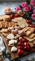 AI generated Love on a Platter Valentine's and Galentine's Cheeseboard Extravaganza photo